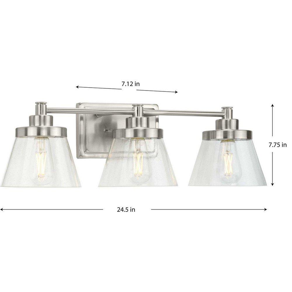 Progress Lighting Brushed Nickel 60W 3-Light Medium E-26 Vanity Fixture 