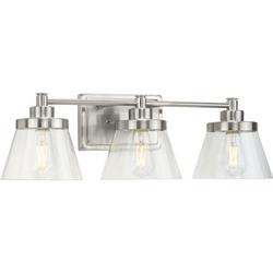 60W 3-Light Medium E-26 Vanity Fixture in Brushed Nickel