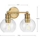 Progress Lighting Vintage Brass 100W 2-Light Medium E-26 Vanity Fixture 