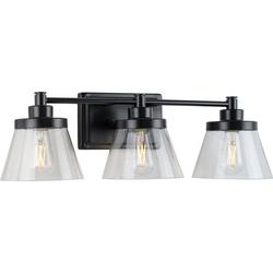 60W 3-Light Medium E-26 Vanity Fixture in Matte Black