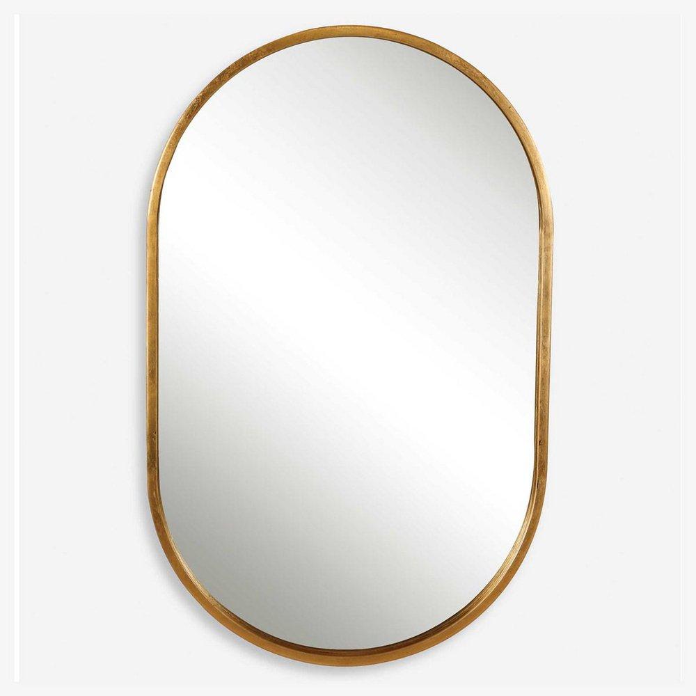 MINIMALIST GOLD OVAL MIRROR 
