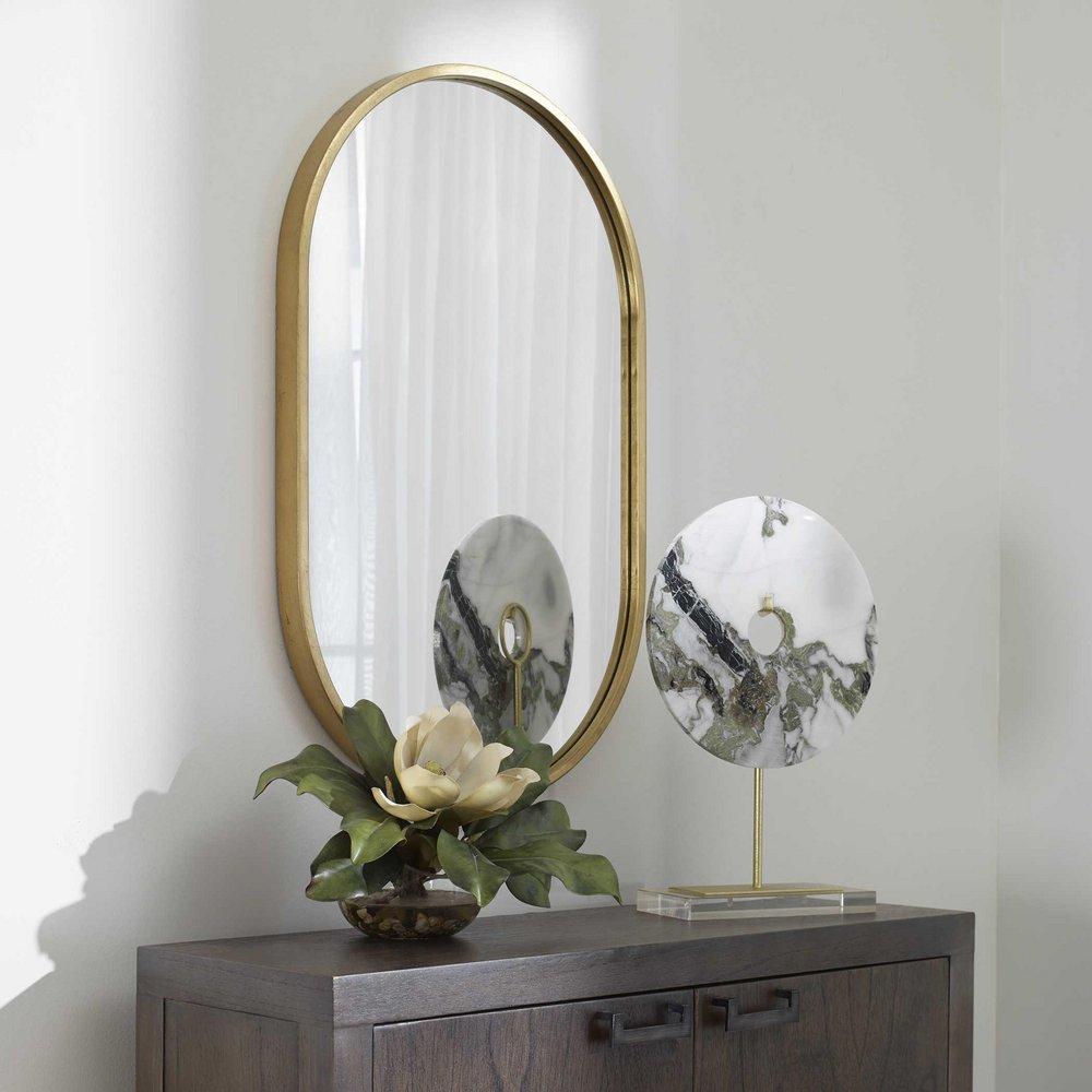 MINIMALIST GOLD OVAL MIRROR 