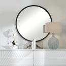 Uttermost Aged Black 2 x 44 in. Flat Edge Round Framed Mirror in Aged Black 