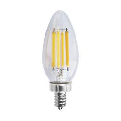 75W 3-43/50 in. C11 LED Light Bulb with a Candelabra E-12 Base Dimmable in Clear