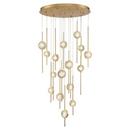 23-1/2 x 32 in. 90W -Tier 16-Light LED Transitional Chandelier in Brass Anodized Aluminum