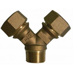 1 x 3/4 in. MNPT Brass Reducing Y Branch