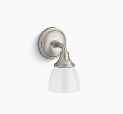 100W 1-Light 9-1/8 in. Wall Sconce in Brushed Nickel