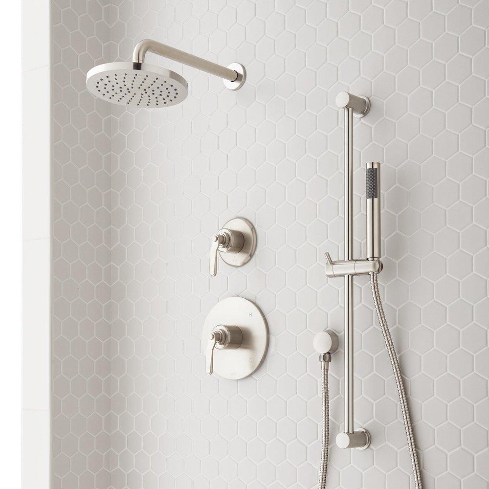 Signature Hardware Brushed Nickel Two Handle Single Function Shower System 