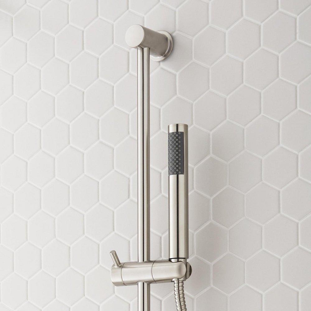 Signature Hardware Brushed Nickel Two Handle Single Function Shower System 