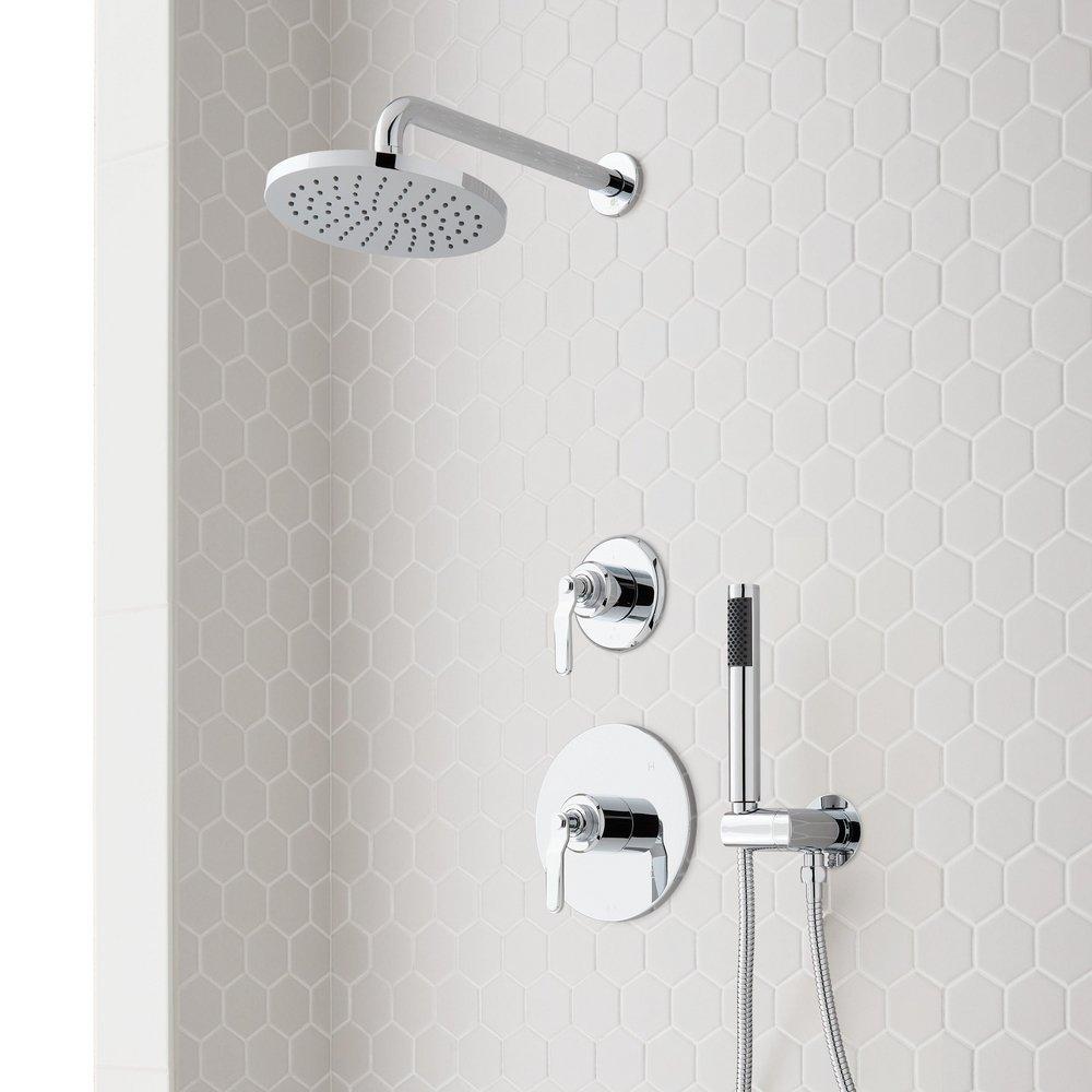 Signature Hardware Chrome Two Handle Single Function Shower System 