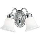 14 in. 100W 2-Light Bath Light in Polished Chrome