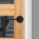 Smartkey Door Lever with Round Rosette in Matte Black 