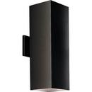 250 W 2-Light Qpar-38 Outdoor Wall Sconce in Black