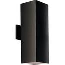 Progress Lighting Black 250W 2-Light Qpar-38 Outdoor Wall Sconce 