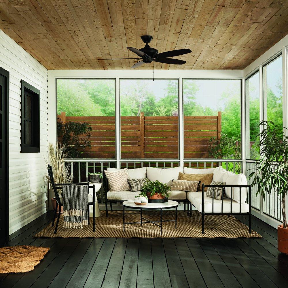 Kichler Lighting Satin Black 52 in. 5-Blade Indoor or Outdoor Ceiling Fan 