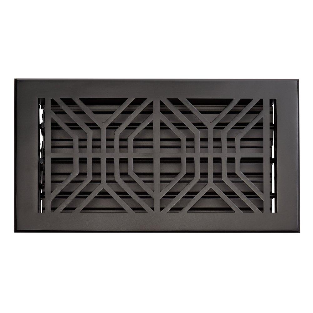 Signature Hardware Black 11 x 7-1/4 in. Residential Floor Register Brass 