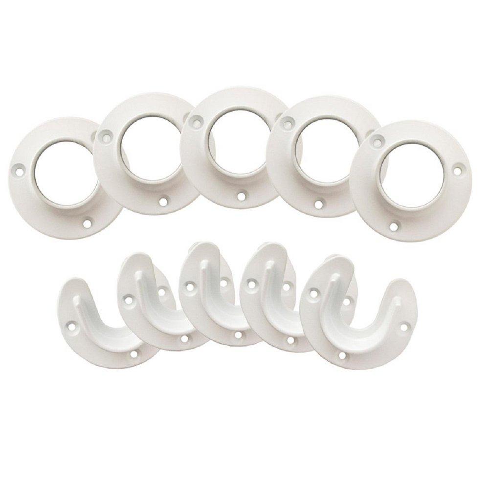 1-3/8 in. Closet Pole Socket in White (5 Pack) 