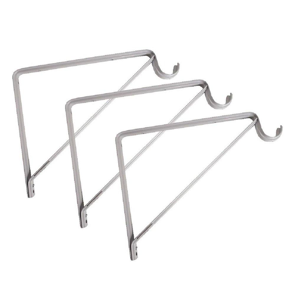 Shelf and Rod Support Bracket in White (3 Pack) 