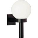 10 in. 100W 1-Light Outdoor Wall Sconce with White Shatter Resistant Acrylic Glass in Black