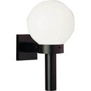 Progress Lighting Black 10 in. 100W 1-Light Outdoor Wall Sconce with White Shatter Resistant Acrylic Glass 