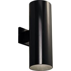 2-Light 250W 6 in. Outdoor Up/Down Wall Cylinder Wall Sconce in Black