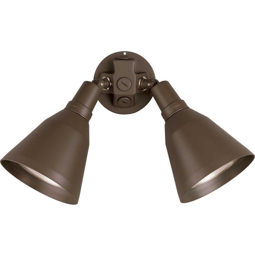 Progress Lighting Antique Bronze 150 W 2 Light Halogen Flood Light 