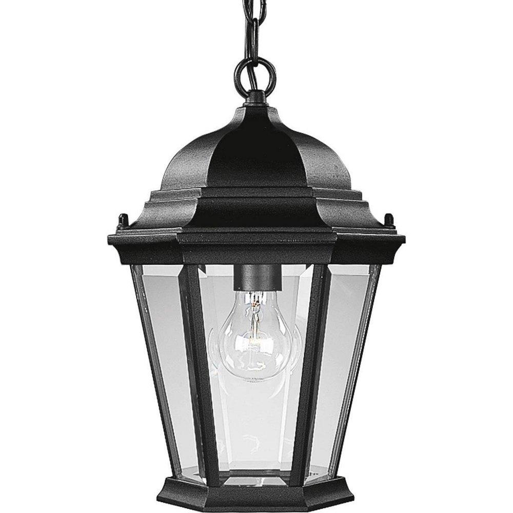 Progress Lighting Textured Black 9-3/8 in. 100 W 1-Light Medium Chain Hung Lantern 