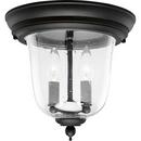 Progress Lighting Textured Black 60 W 2-Light Candelabra Flush Mount Ceiling Fixture 