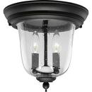 Progress Lighting Textured Black 60 W 2-Light Candelabra Flush Mount Ceiling Fixture 