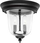 Progress Lighting Textured Black 60 W 2-Light Candelabra Flush Mount Ceiling Fixture 
