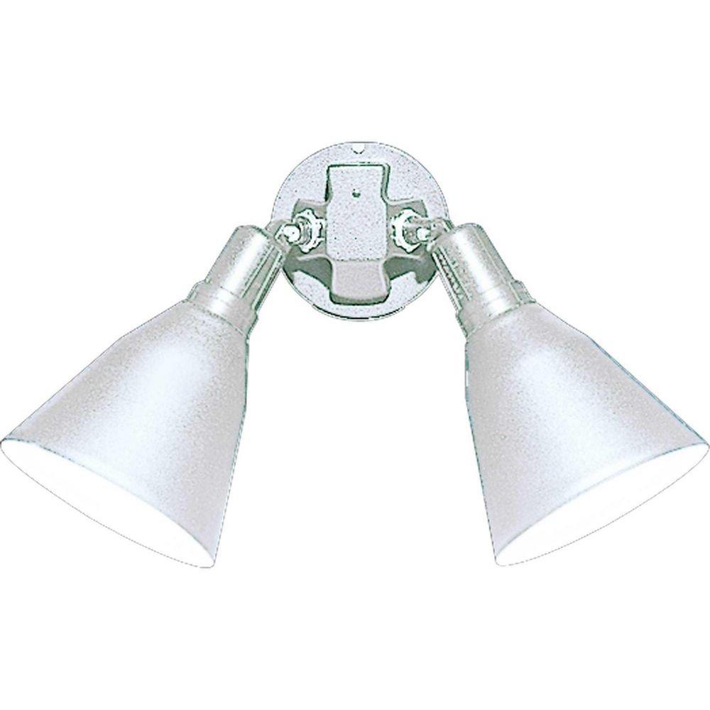 Progress Lighting White 150 W 2 Light Halogen Flood Light 