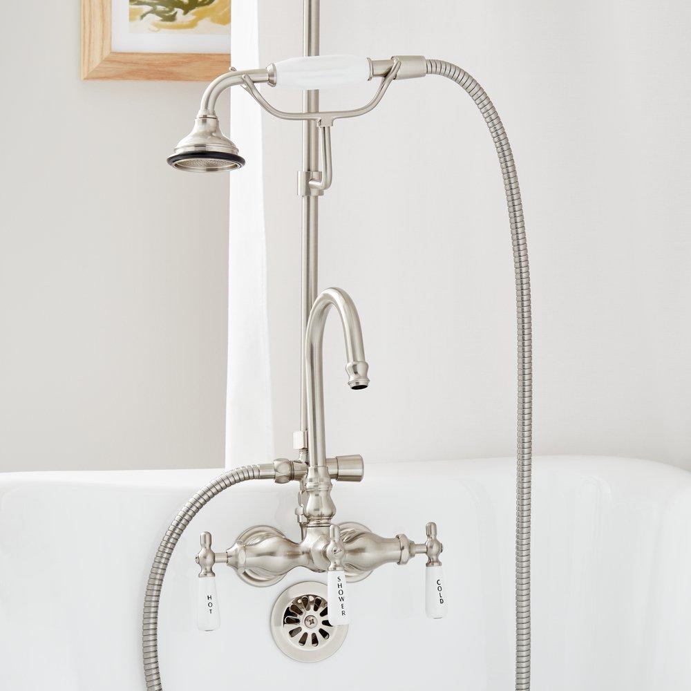 Signature Hardware Brushed Nickel Three Handle Single Function Shower System 