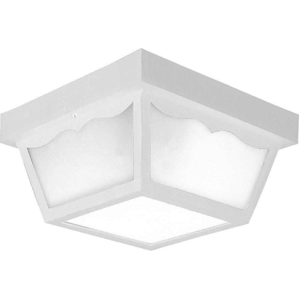 Progress Lighting White 60W 2-Light Non-Metallic Ceiling Light 