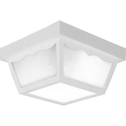 60W 2-Light Non-Metallic Ceiling Light in White