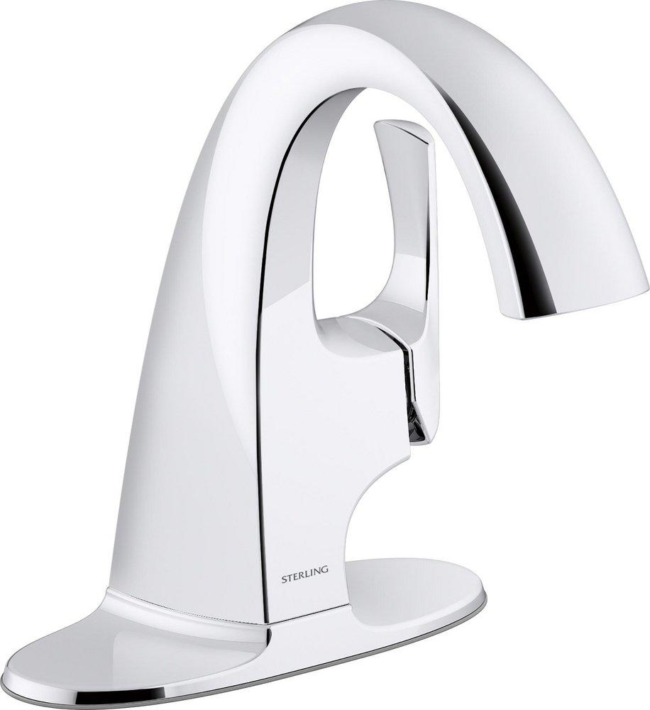 Single Handle Monoblock Bathroom Sink Faucet in Polished Chrome 