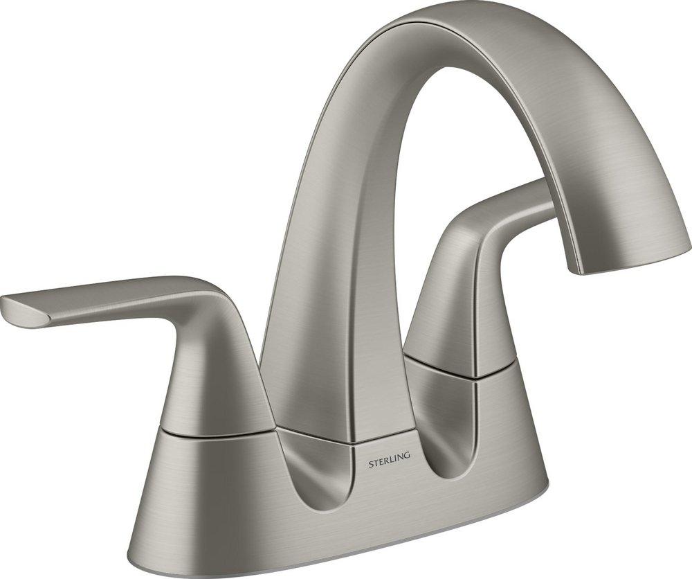 Two Handle Centerset Bathroom Sink Faucet in Vibrant Brushed Nickel 