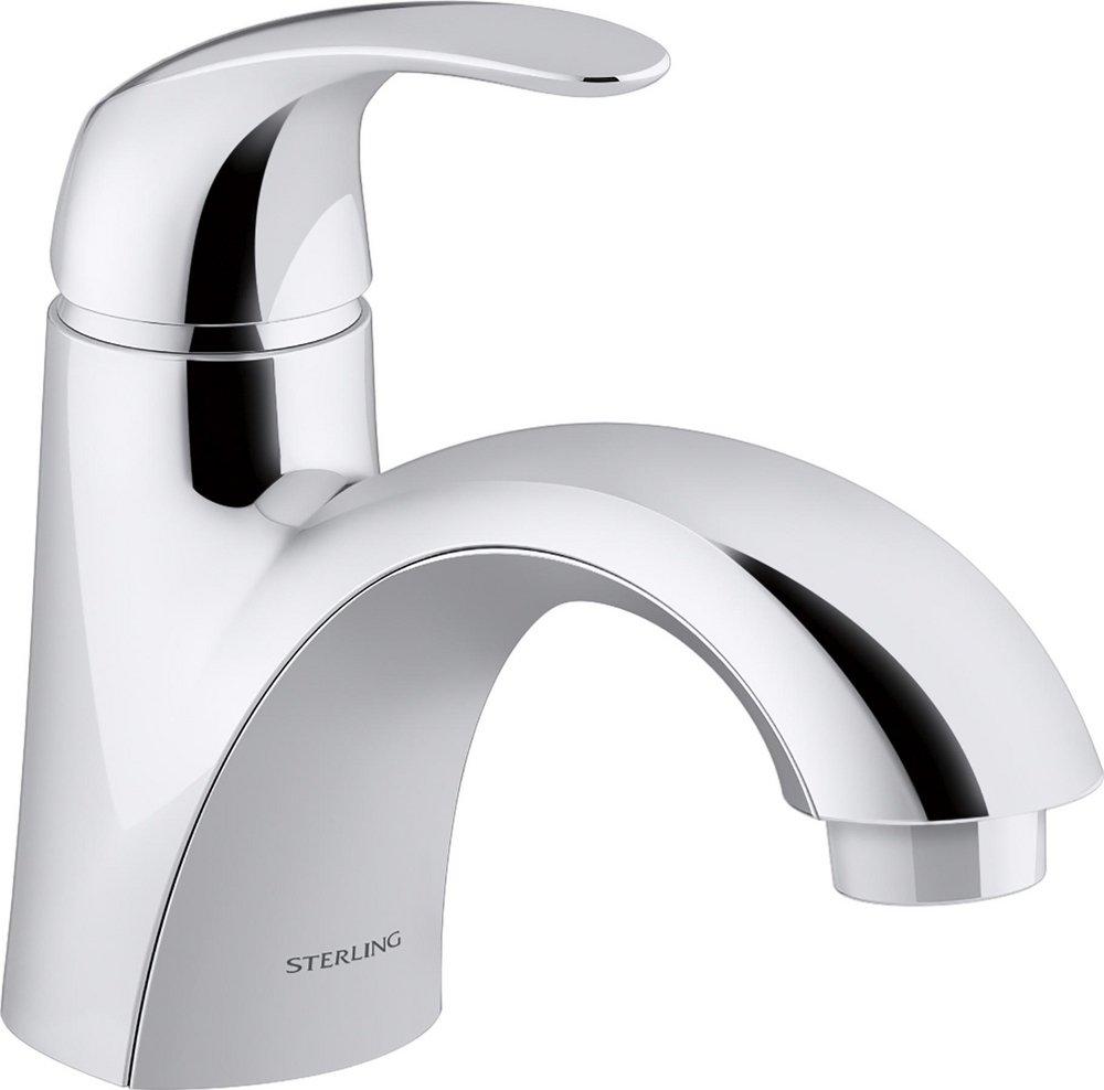 Single Handle Monoblock Bathroom Sink Faucet in Polished Chrome 