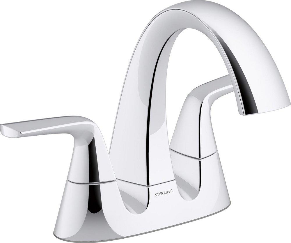 Two Handle Centerset Bathroom Sink Faucet in Polished Chrome 