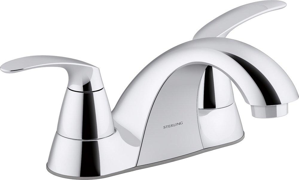 Two Handle Centerset Bathroom Sink Faucet in Polished Chrome 