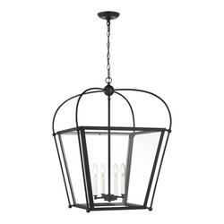 60W 4-Light Candelabra Foyer Lighting in Midnight Black