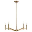 Visual Comfort & Co. Studio Satin Brass 16-3/4 x 28 in. 60W 1-Tier 5-Light Contemporary Chandelier 
