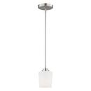 75W 1-Light Medium Pendant Light in Brushed Nickel