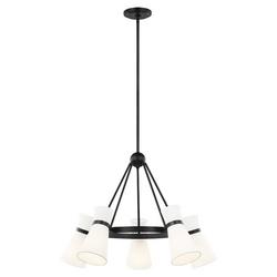 20-3/4 x 29-3/25 in. 60W 1-Tier 5-Light Transitional Chandelier in Midnight Black