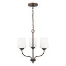 16-1/2 x 18 in. 75W 1-Tier 3-Light Incandescent Transitional Chandelier in Bronze