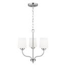 16-1/2 x 18 in. 75W 1-Tier 3-Light Incandescent Transitional Chandelier in Brushed Nickel