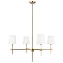 18-3/25 x 36 in. 60W 1-Tier 4-Light Transitional Chandelier in Satin Brass