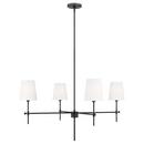 18-3/25 x 36 in. 60W 1-Tier 4-Light Transitional Chandelier in Midnight Black