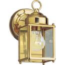 8 x 4-1/2 in. 100W 1-Light Outdoor Wall Lantern in Polished Brass