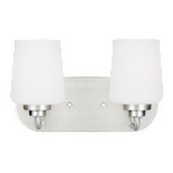75W 2-Light Medium Vanity Fixture in Brushed Nickel
