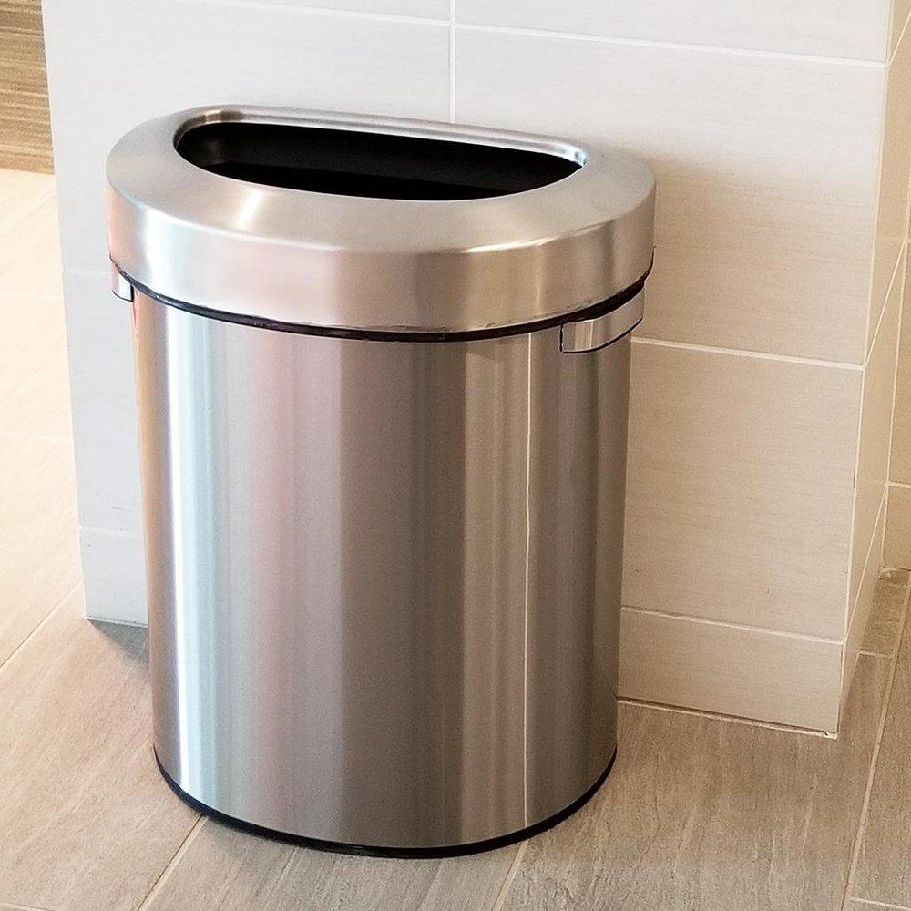 HLS Commercial Silver 19-4/5 x 26 x 12-2/5 in. Stainless Steel Waste Container in Silver 
